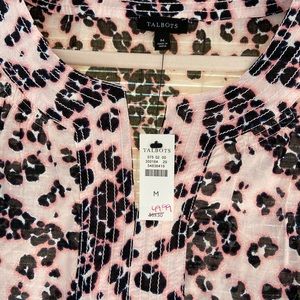 Talbots COTTON TRAPUNTO POPOVER - LEOPARD PAISLEY